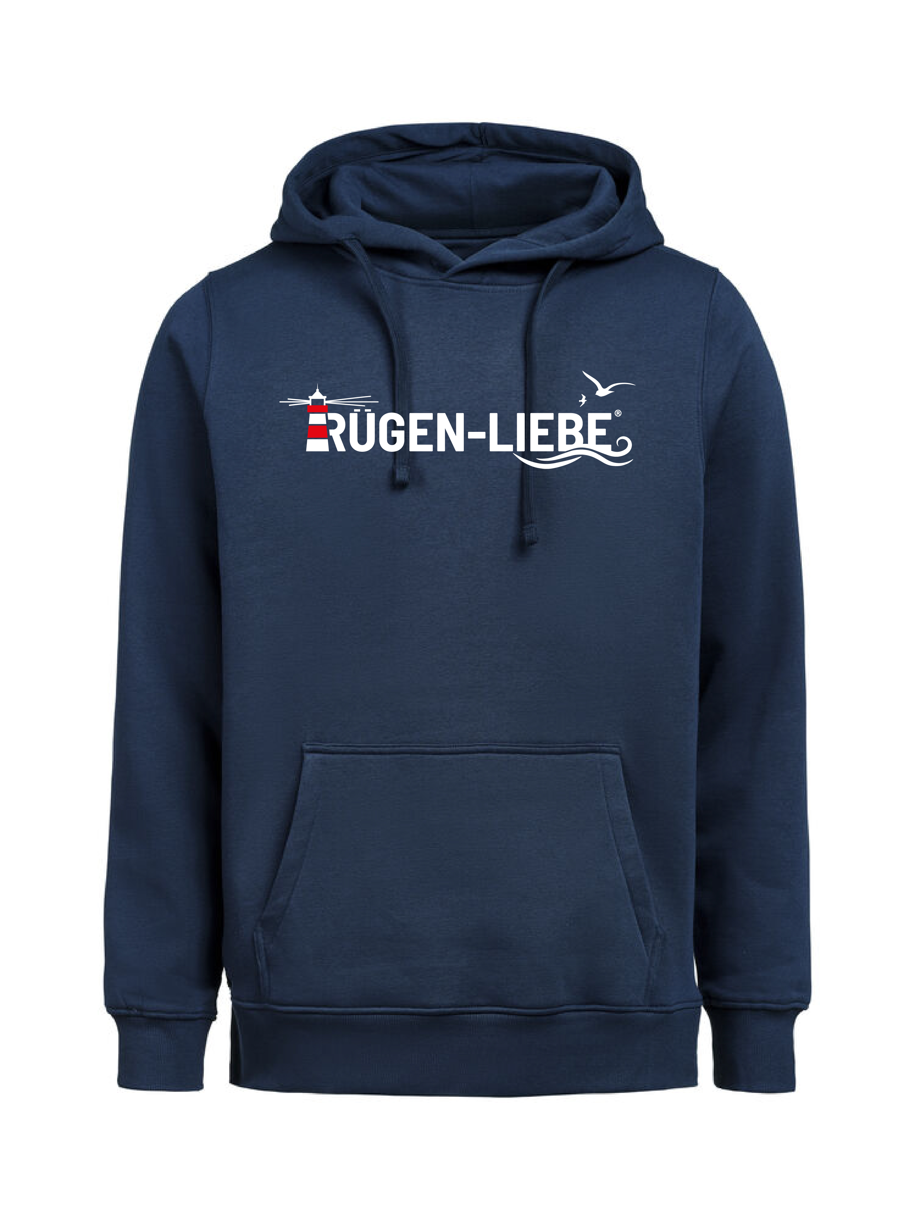 Rügen-Liebe - Hoodie großes Logo - navy
